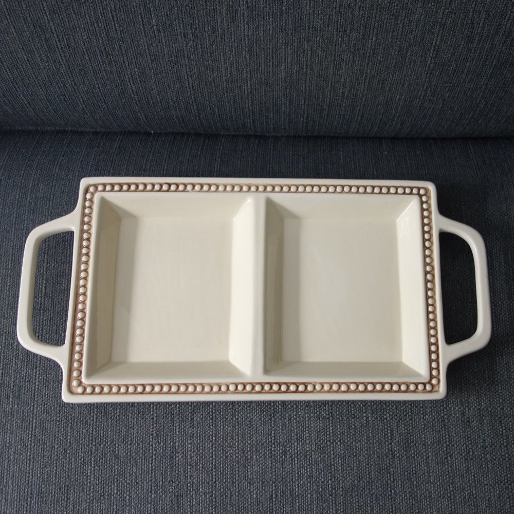 Elica Home Trends Two Section Ceramic Serving Tray